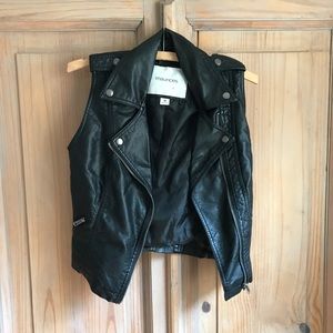 Maurices faux leather black vest size small